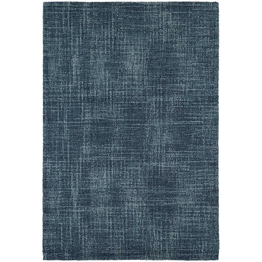 Crosshatch Denim Micro Hooked Wool Rug Rugs