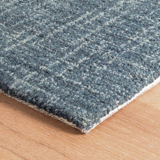 Crosshatch Denim Micro Hooked Wool Rug Rugs