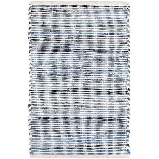 Denim Rag Ribbed Woven Cotton Rug Rugs