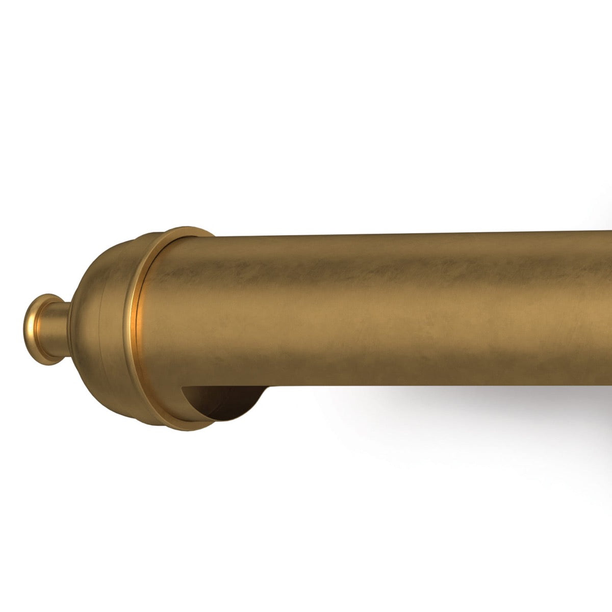 Devon Picture Light - Large Natural Brass left side. Detail view.