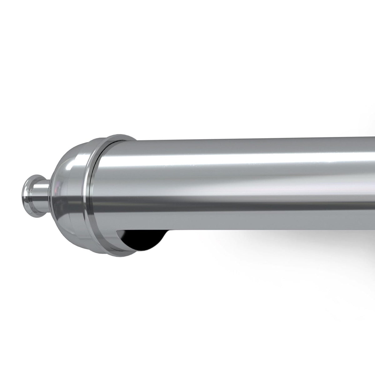Devon Picture Light - Large Polished Nickel left side. Detail view.
