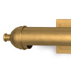 Devon Picture Light - Small Natural Brass left side. Detail view.