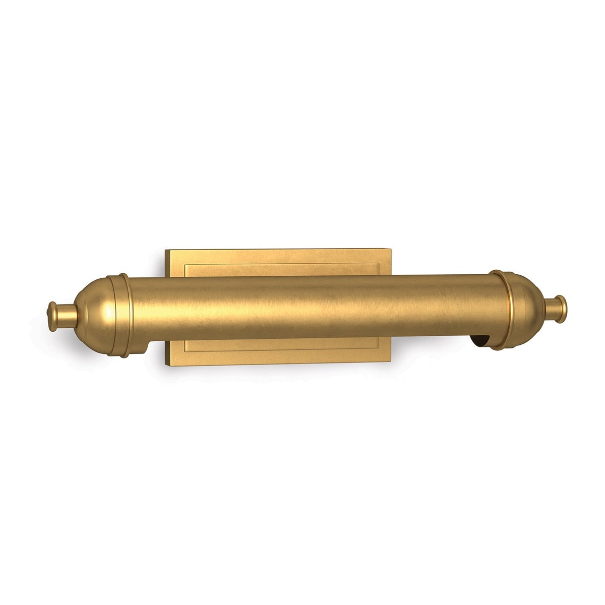 Devon Picture Light - Small Natural Brass. Right angle view.