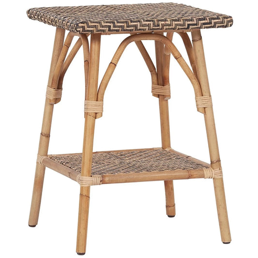 Diana Rattan Side Table. Right angle view.