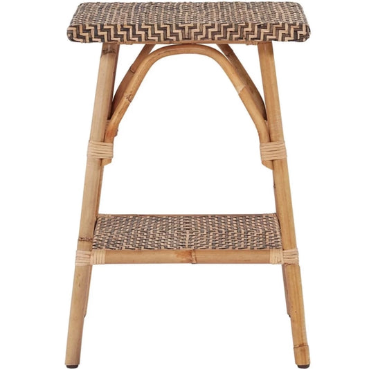 Diana Rattan Side Table. Front view.