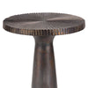 Erin Table top Blackened Zinc. Detail view.