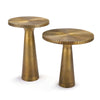 Erin Tables Brass. Front view.