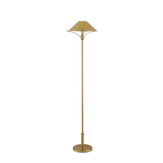 Exeter Brass Floor Lamp. Front view.