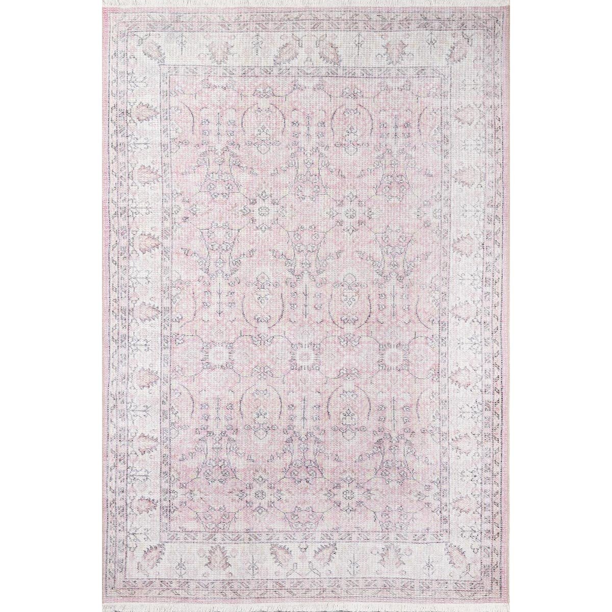 Finlay Rug - Pink 2' X 3'. Top view.