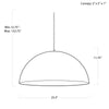 Flynn Pendant - Large with dimensions. Dimension view.