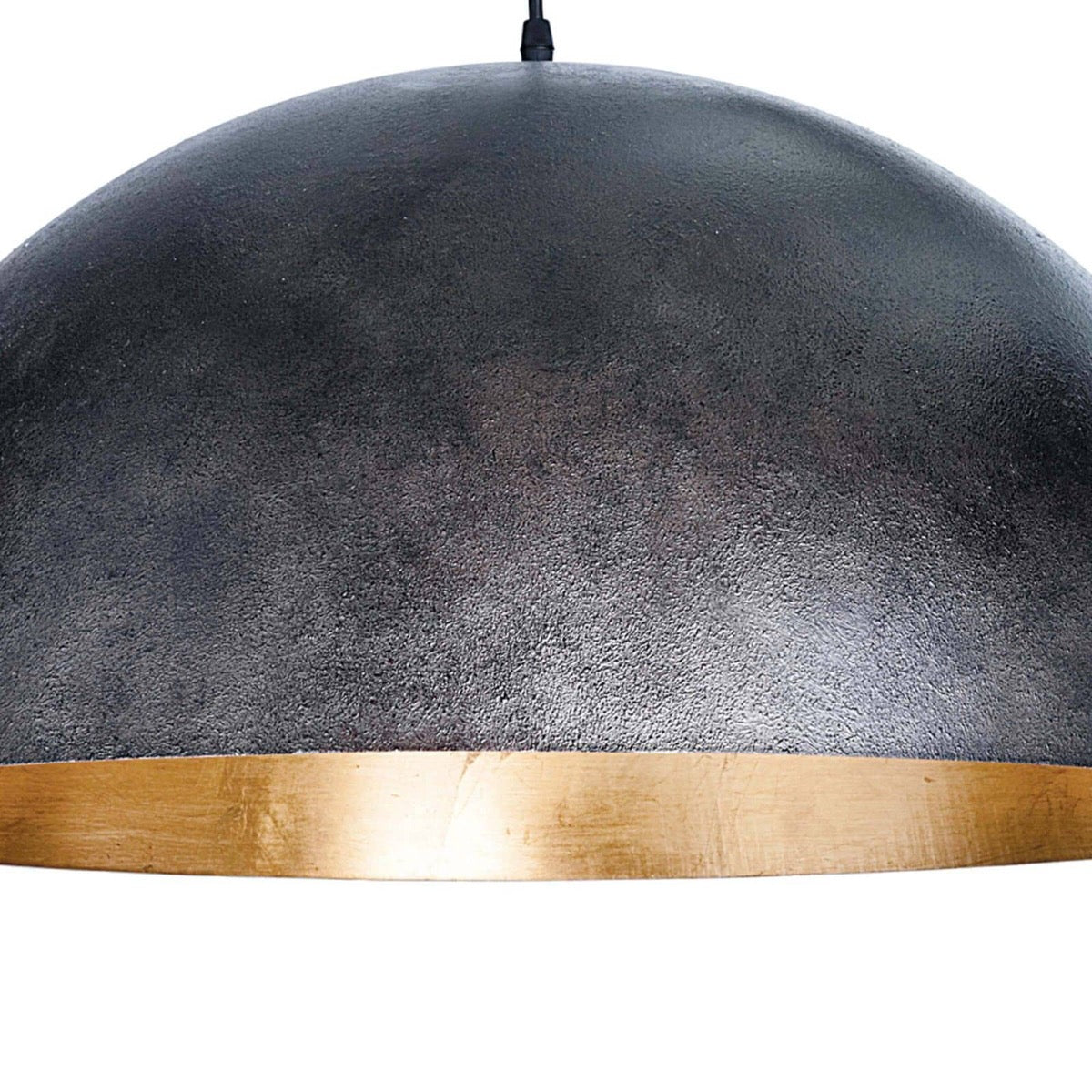 Flynn Pendant - Small Black & Gold shade. Detail view.