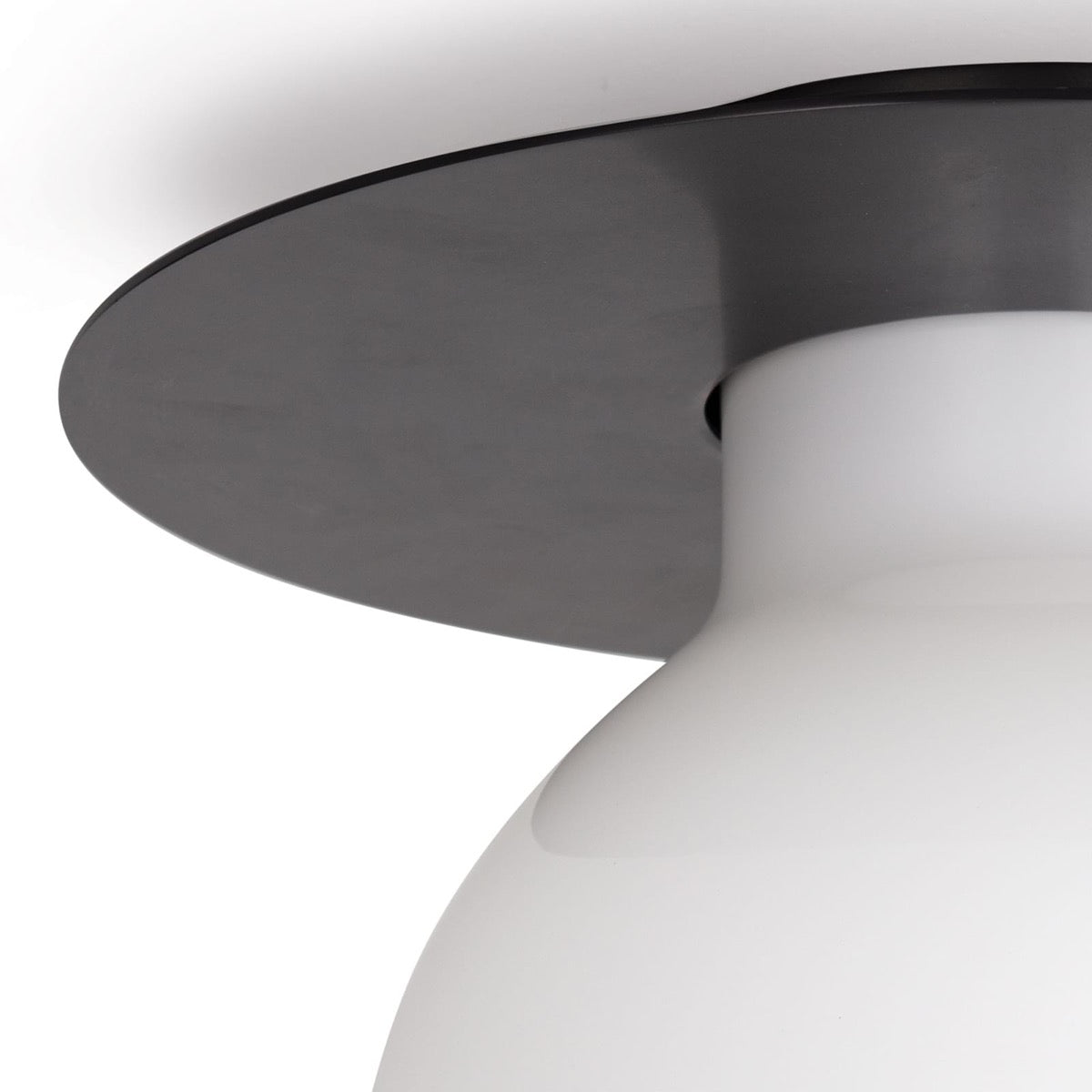 Freya Flush Mount Oil Rubbed Bronze left side. Detail view.
