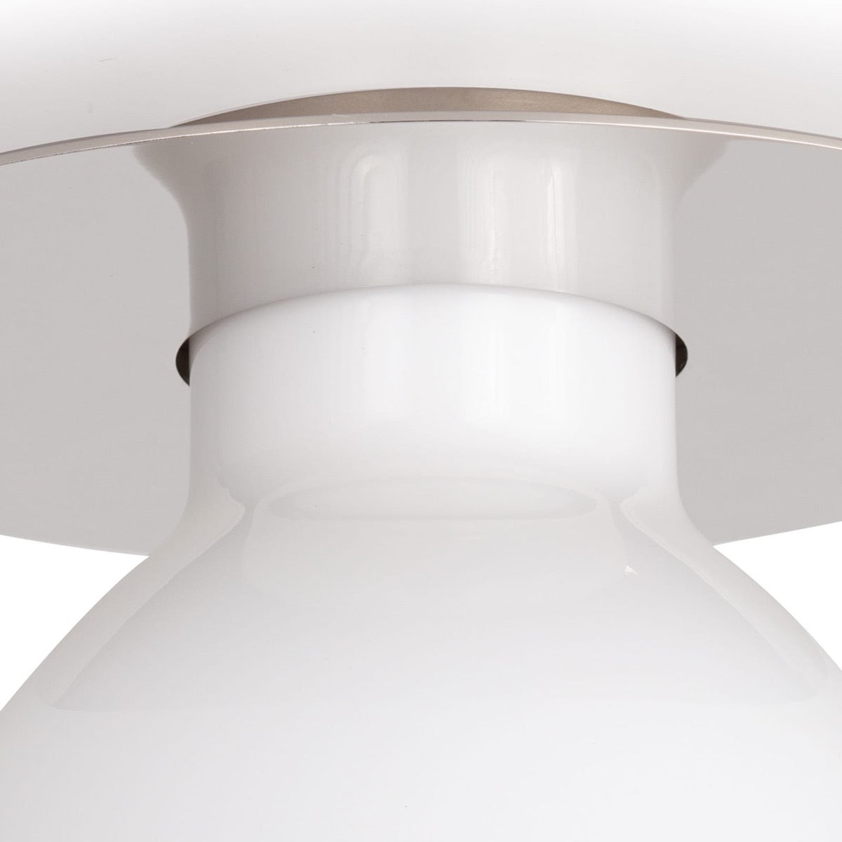 Freya Flush Mount Polished Nickel mount. Detail view.