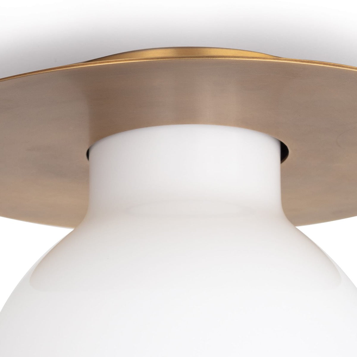 Freya Flush Mount Natural Brass mount. Detail view.