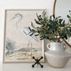 Grey Heron 1778 styled with an iron jack and vase with greenery. Styled view.
