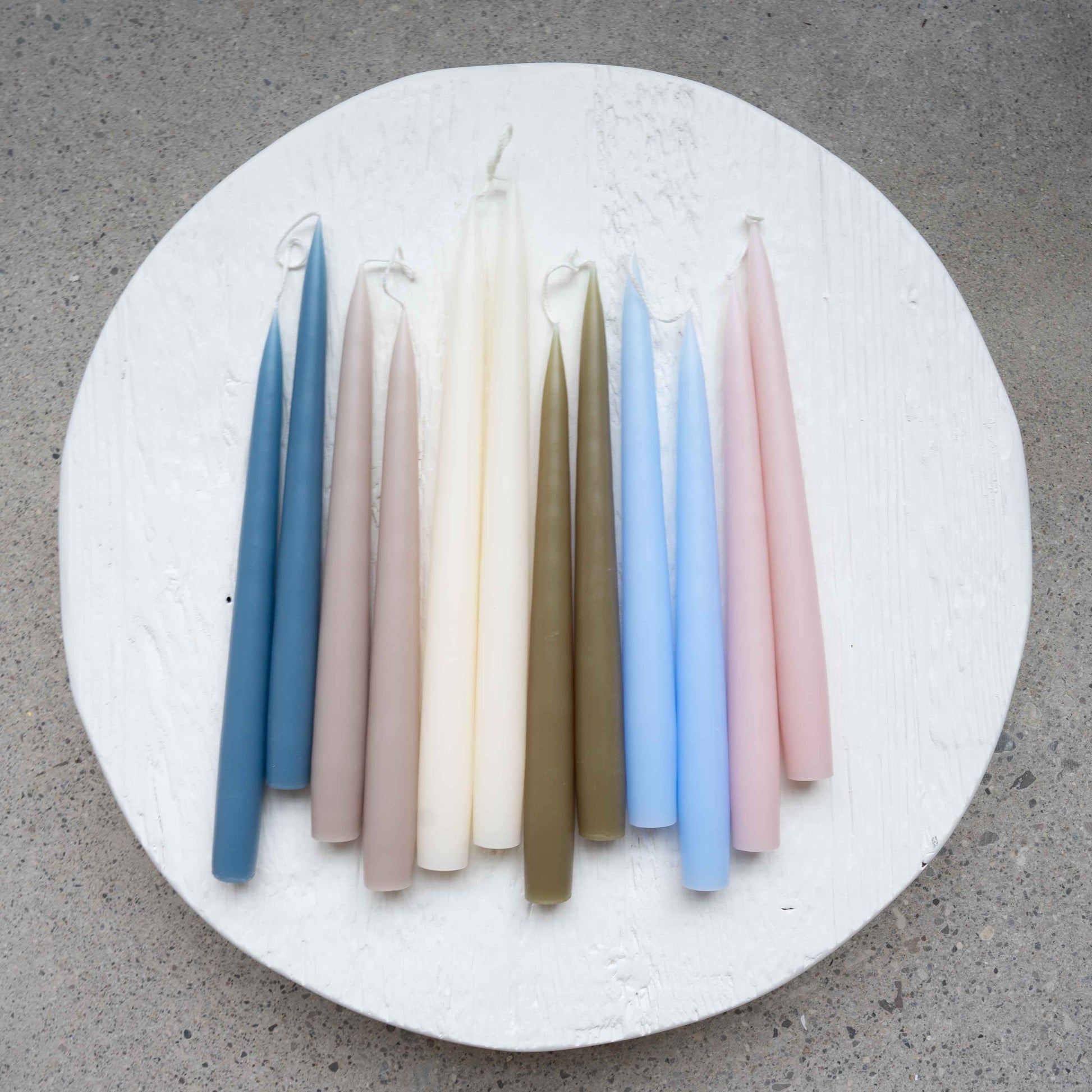 Hand-Dipped Danish Tapers - Blue/Grey Objects & Accents