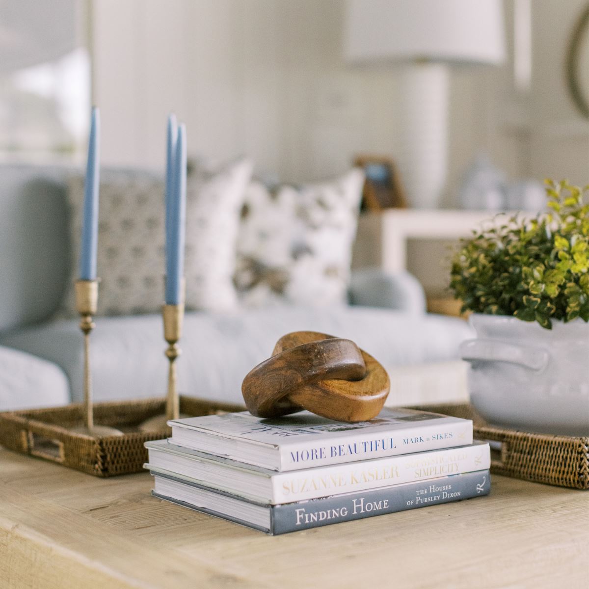 Hand-Dipped Danish Tapers - Blue/Grey Objects & Accents
