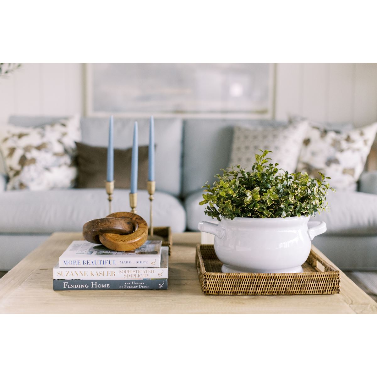 Hand-Dipped Danish Tapers - Blue/Grey Objects & Accents