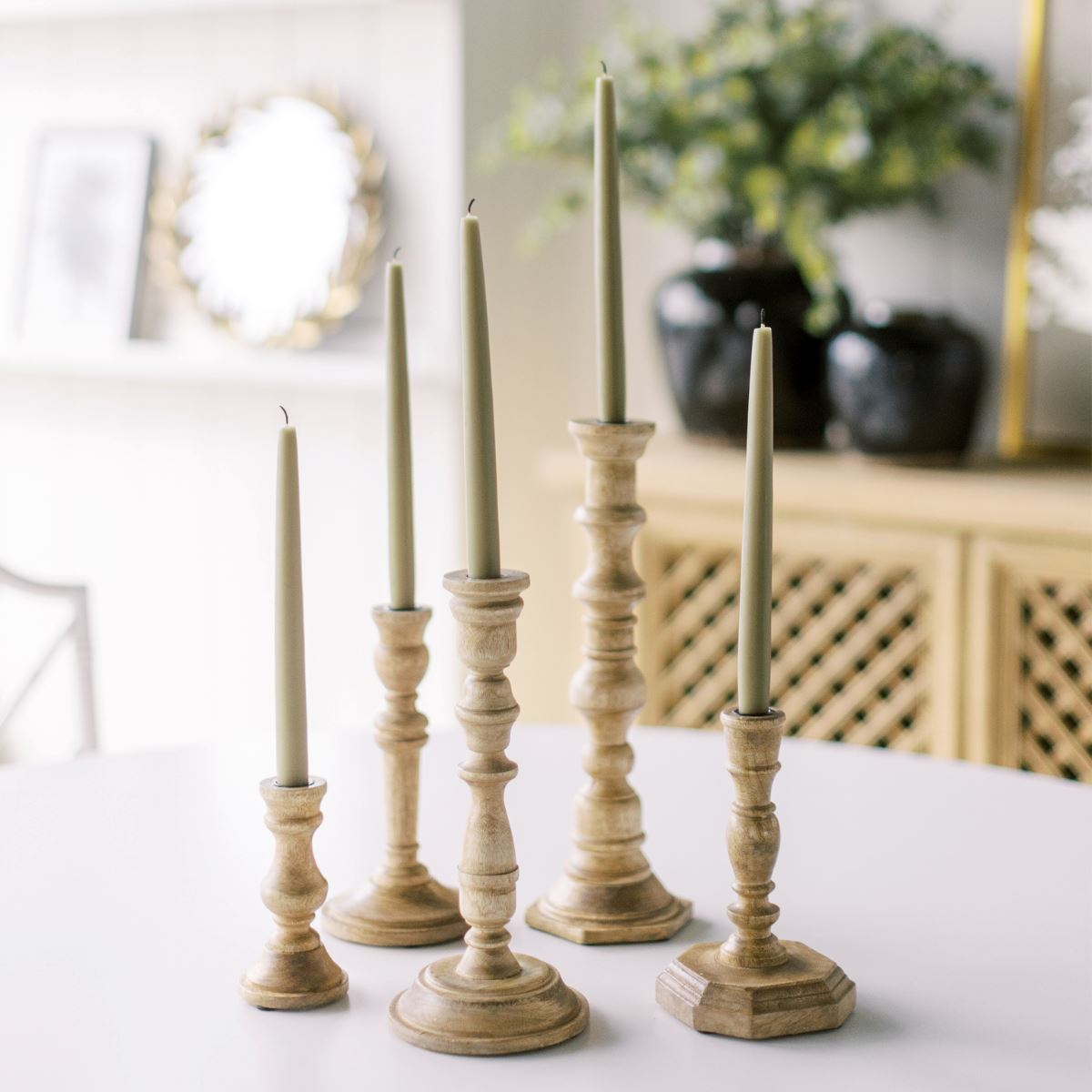 Hand-Dipped Danish Tapers - Olive Objects & Accents