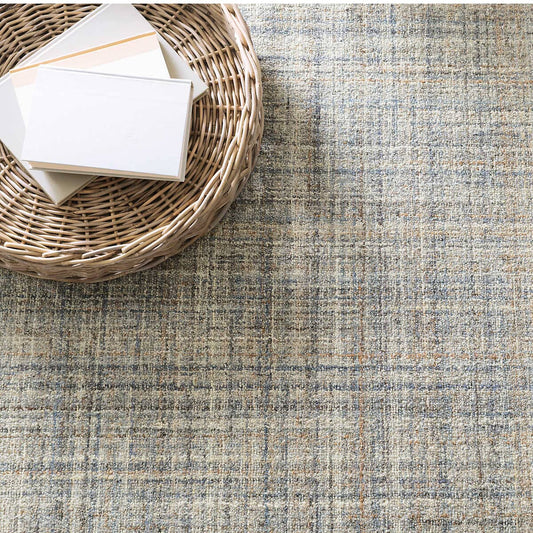 Harris Blue/Brown Micro Hooked Wool Rug Rugs