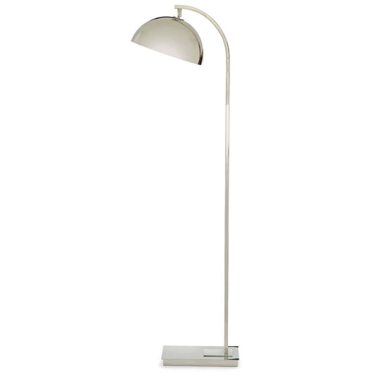 Harwich Floor Lamp Polished Nickel. Left side view.