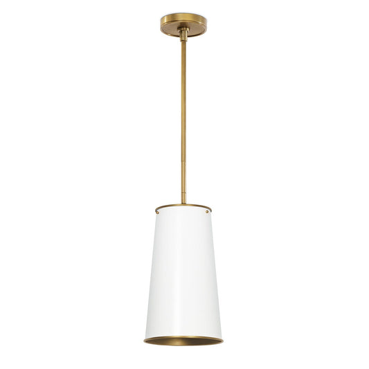 Hattie Pendant Pendants White and Natural Brass