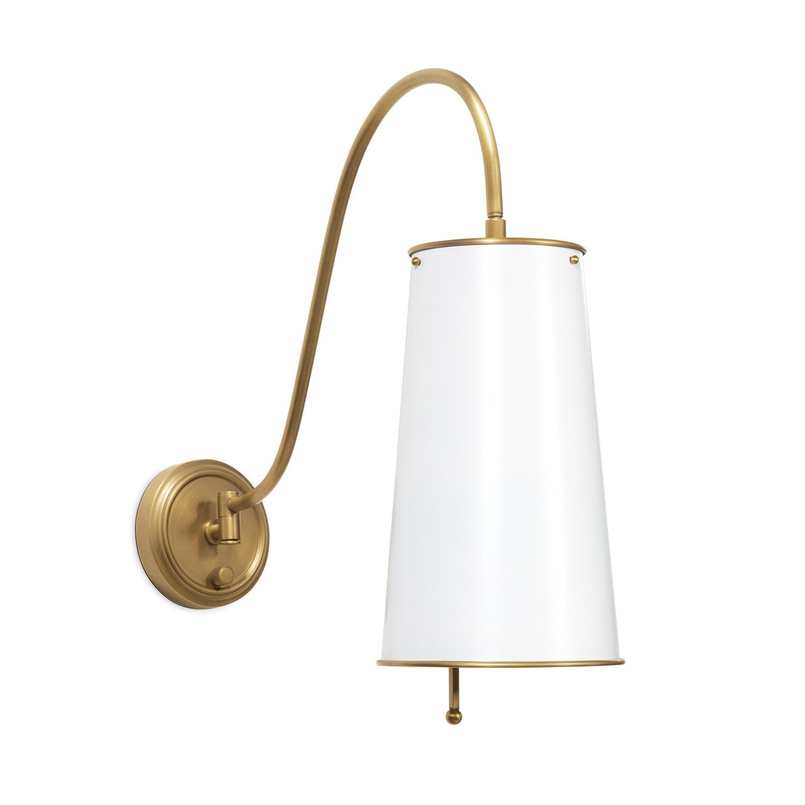 Hattie Sconce Sconces White and Natural Brass