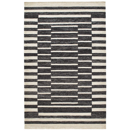 Heights Charcoal Woven Wool Rug RUGS
