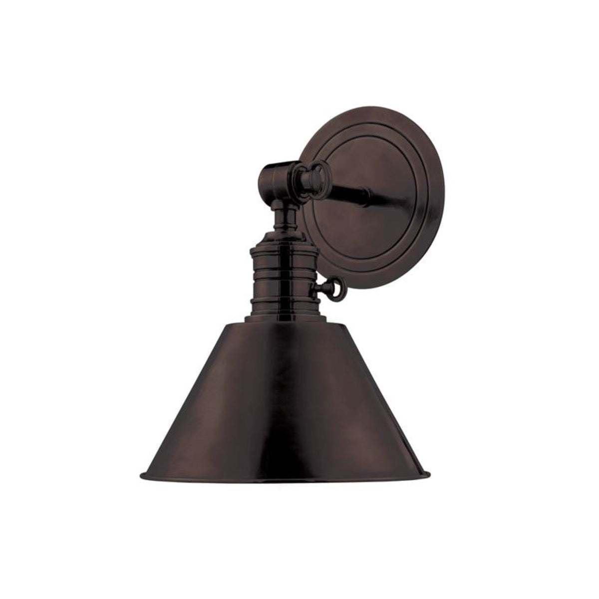 Metal Isla Sconce Old Bronze. Left angle view.