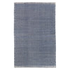 Herringbone Indigo/White Indoor/Outdoor Rug. Top view.