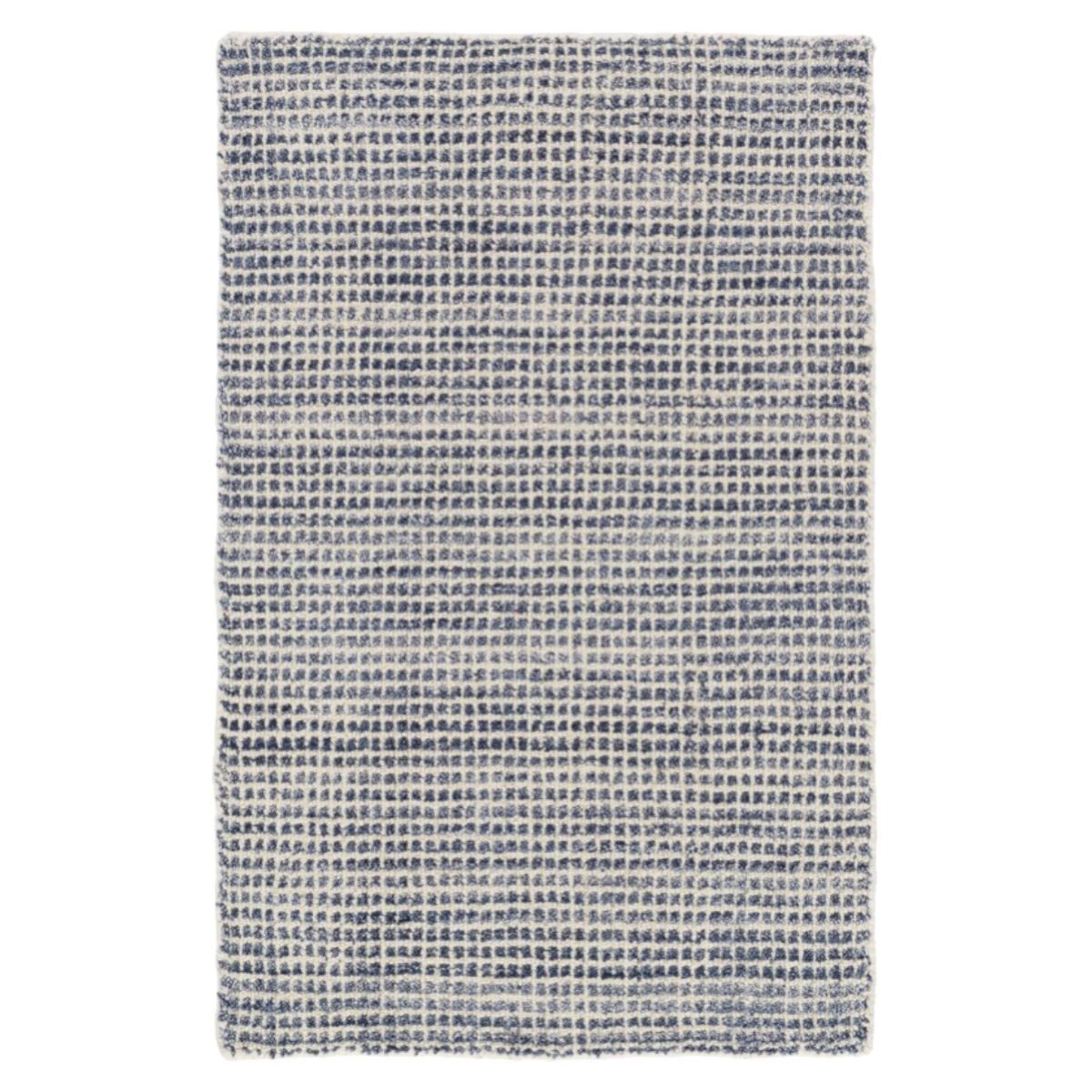 Homer Blue Loom Knotted Wool/Viscose Rug. Top view.