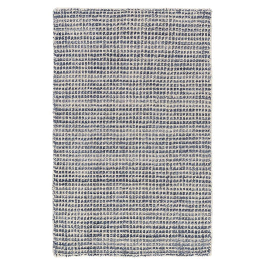 Homer Blue Loom Knotted Wool/Viscose Rug. Top view.