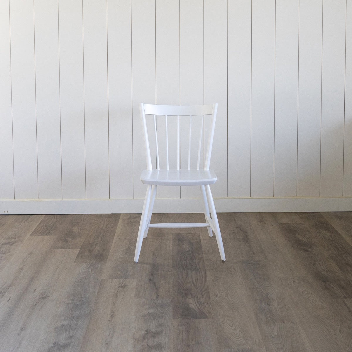 Hooper Dining Chair in Opaque White. Front view.
