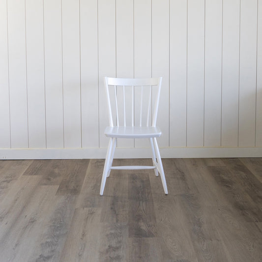 Hooper Dining Chair in Opaque White. Front view.