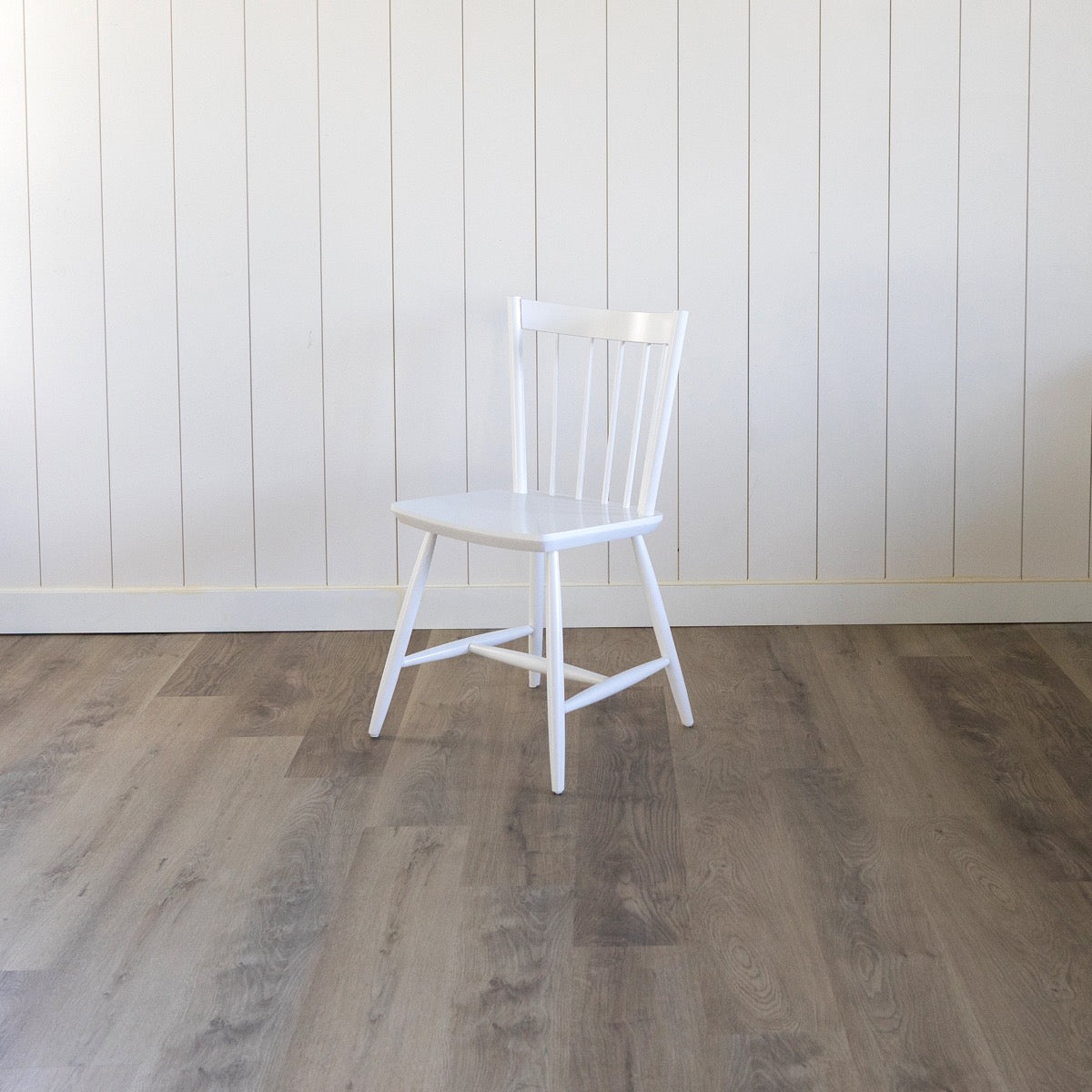 Hooper Dining Chair in Opaque White. Front view.