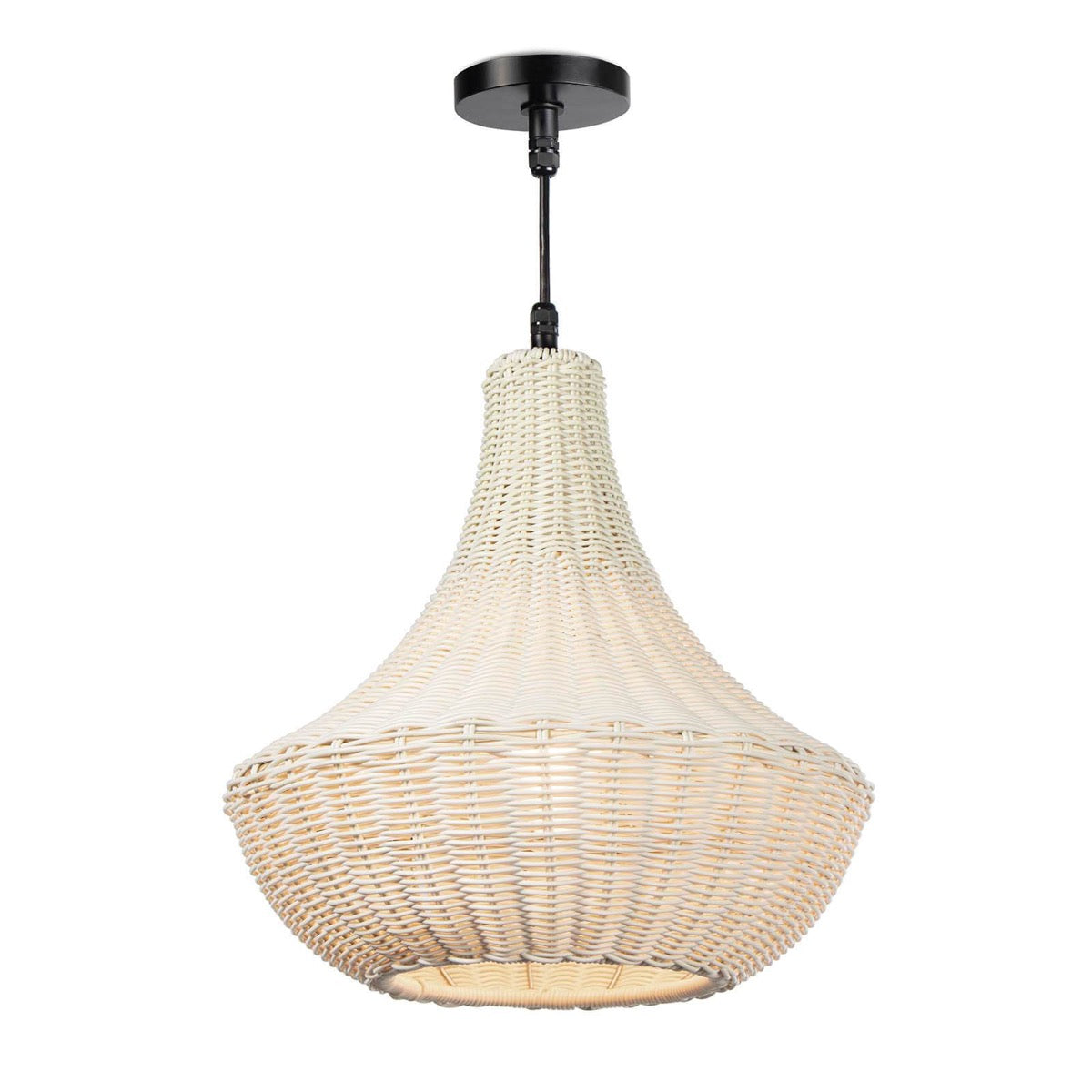 Hyde Outdoor Chandelier White. Front view.