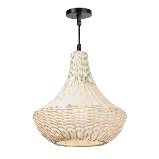 Hyde Outdoor Chandelier White. Front view.