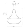 Hyde Outdoor Chandelier dimensions. Dimensions view.