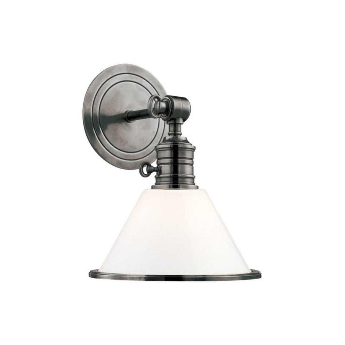 Glass Isla Sconce Antique Nickel. Front view.
