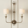 Ivory Fine Grasscloth Drum Chandelier Shade - Set of 2 Shades