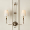 Ivory Fine Grasscloth Tapered Chandelier Shade - Set of 2 Shades