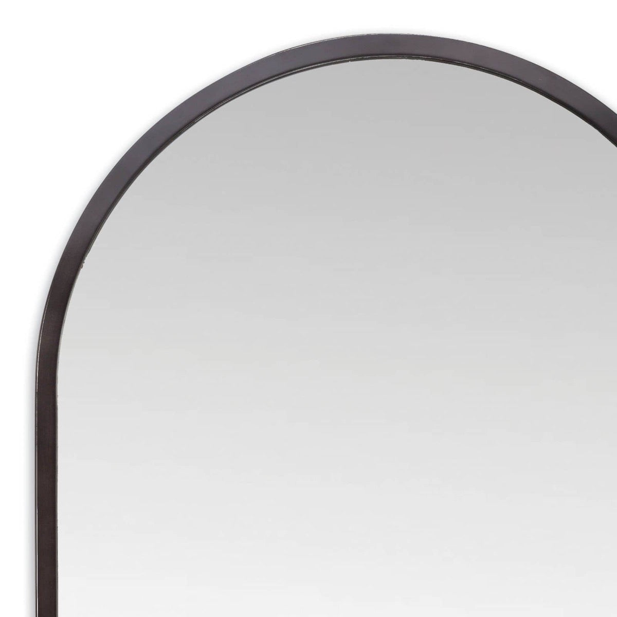 Josie Mirror top left corner detail Steel. Detail view.