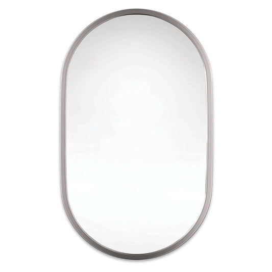 Josie Mirror Polished Nickel. Front view.
