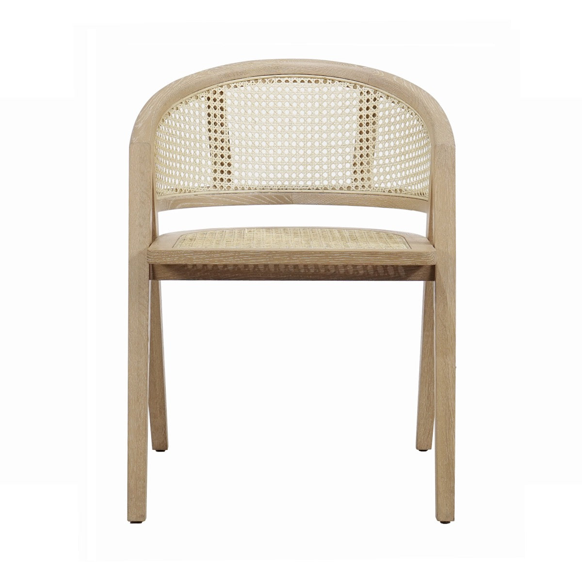 Junie Dining Chair Cerused Oak. Front view.