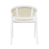 Junie Dining Chair Matte White Lacquer. Back view.