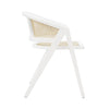 Junie Dining Chair Matte White Lacquer. Right side view.