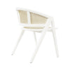 Junie Dining Chair Matte White Lacquer. Back right view.