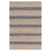 Jute Ticking Indigo Woven Rug. Top view.