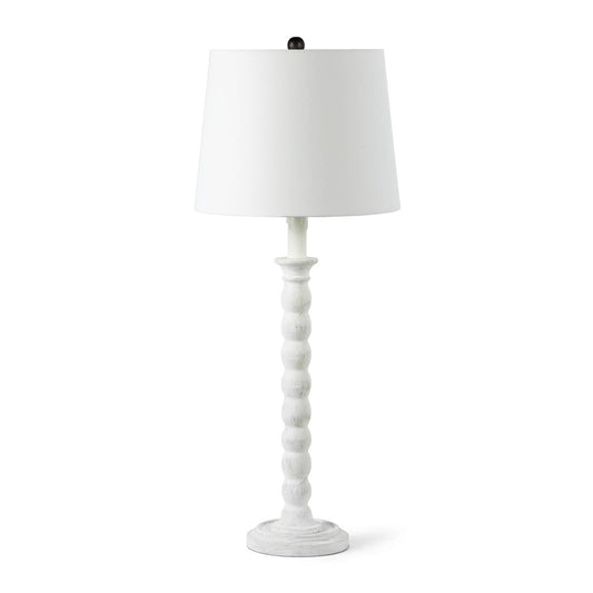 Perennial Buffet Lamp White. Front view.