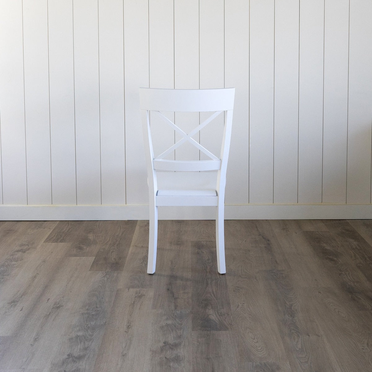 Kennedy Dining Chair in Opaque White. Back view.